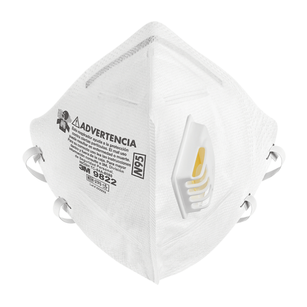 MASCARILLA DESECHABLE KN95 CON VALVULA 3M 9822 (1UND)