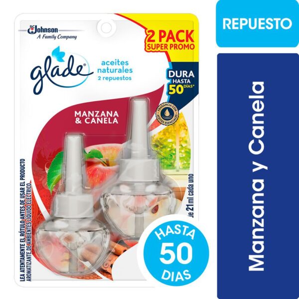 DESODORANTE AMBIENTAL GLADE RECARGA 21ML VAINILLA PACKS X 2