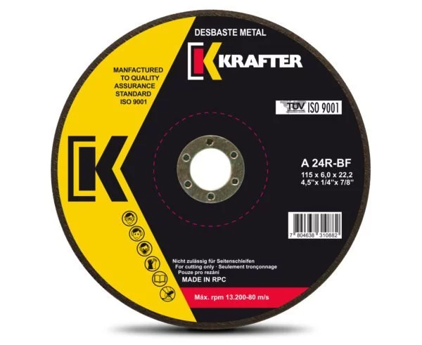 DISCO DESBASTE METAL 7" X 6MM 06180 KRAFTER