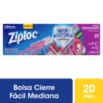 BOLSA MEDIANA CON CIERRE ZIPLOC CAJA 20 UNID 15X20