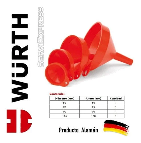 SET DE EMBUDOS 4 und. WURTH