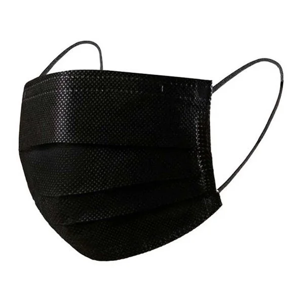 MASCARILLA DESECHABLE RECTANGULAR NEGRA CAJA 50 UNID